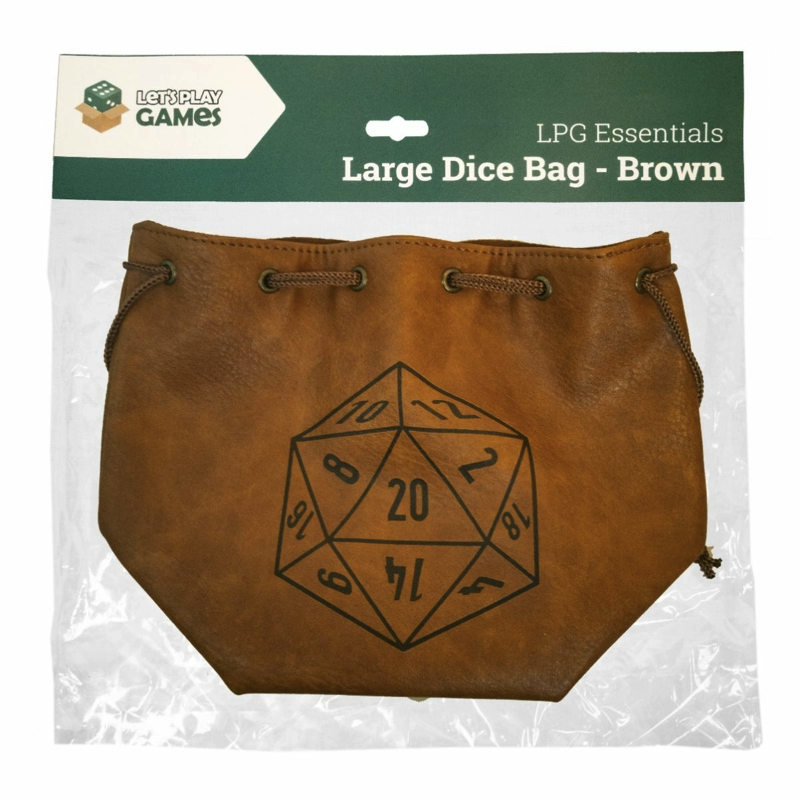 XL bolsa marrón . Piel auténtica bolsa de piel World of Dice para DND Bolsa para dados 2 en 1 bolsa para dados 